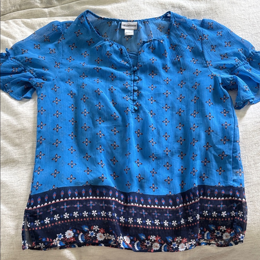 Max Studio Floral Blue Blouse